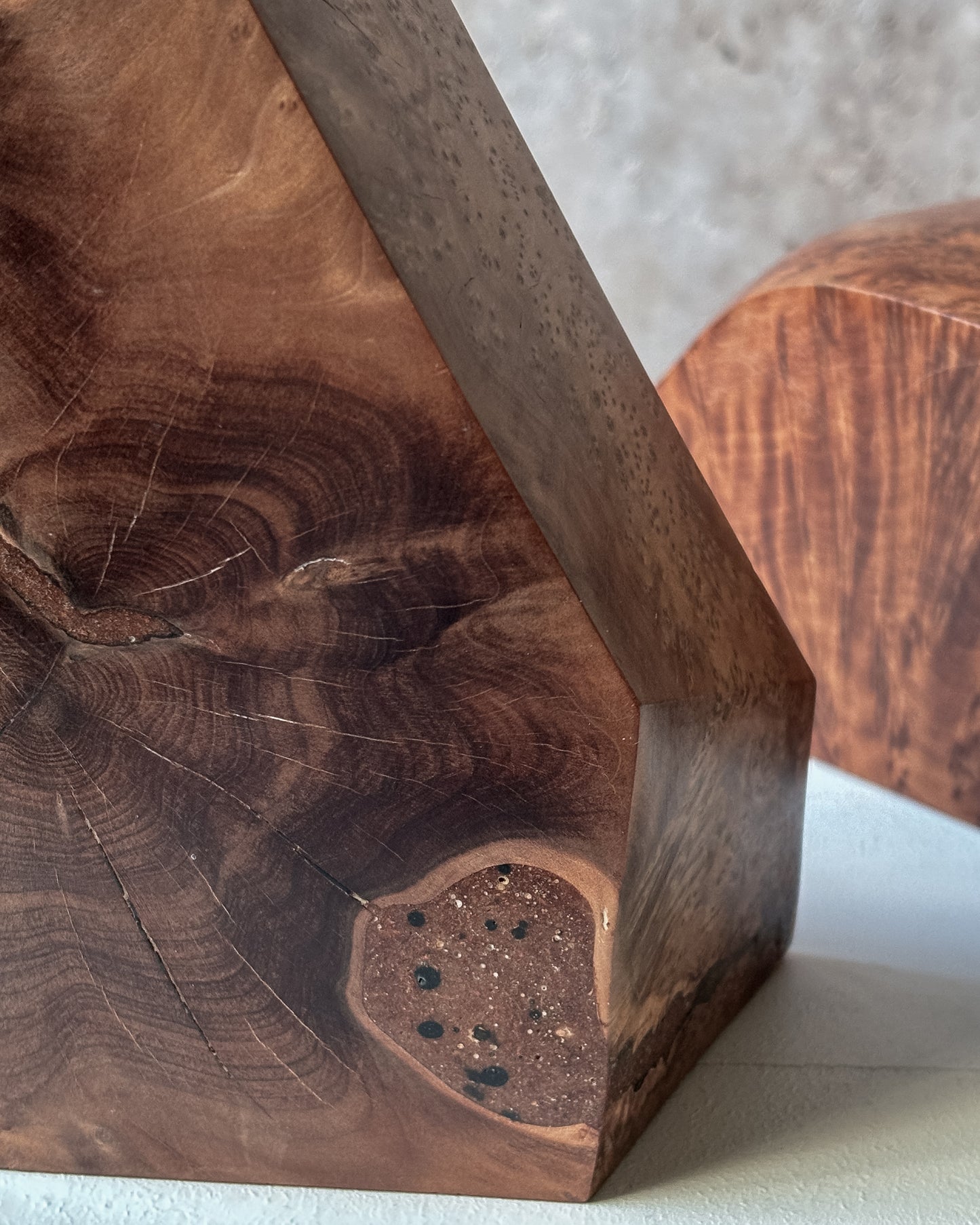 Burl Wood Forms, Pair