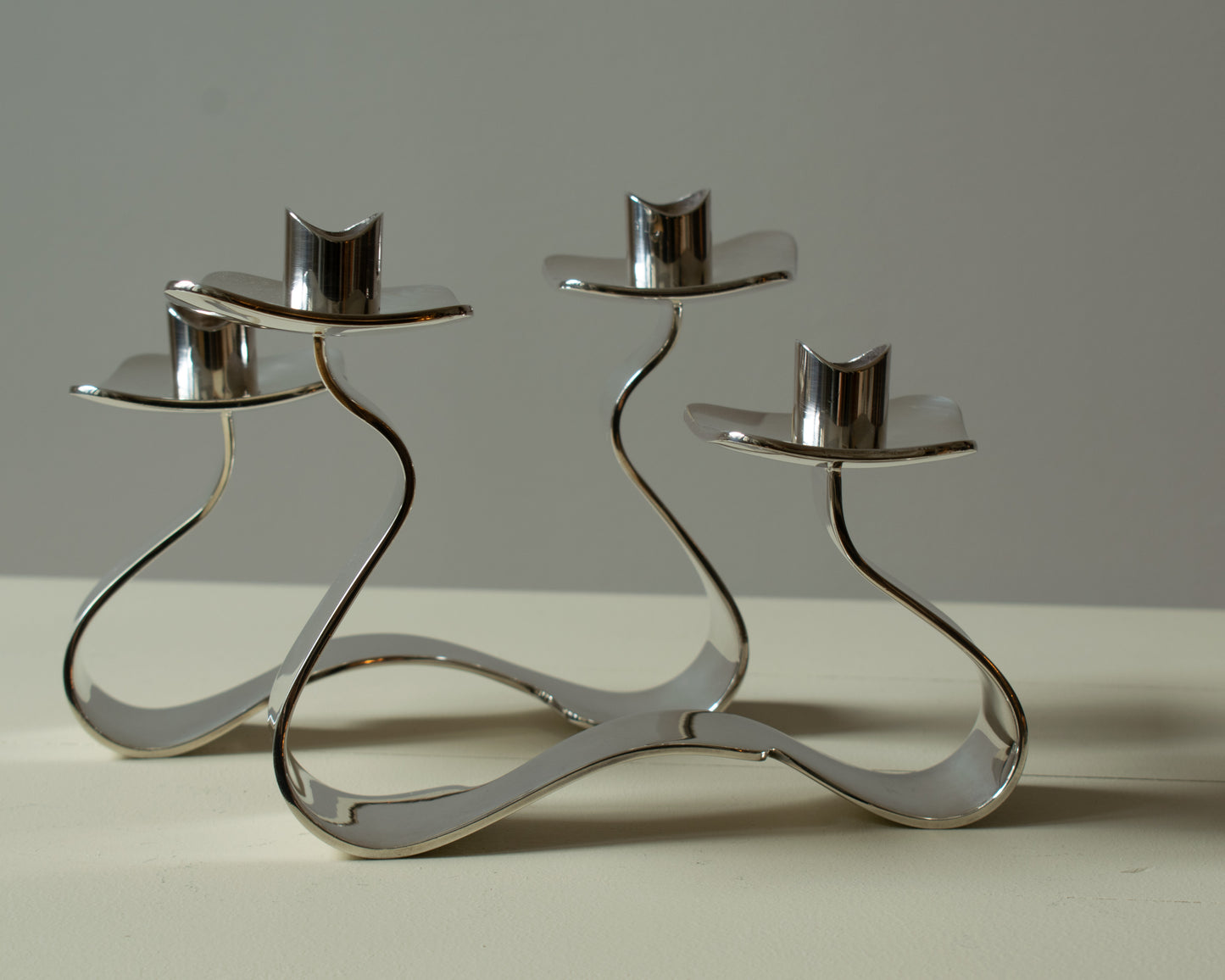 Metal Candlestick Holders, Set of Two