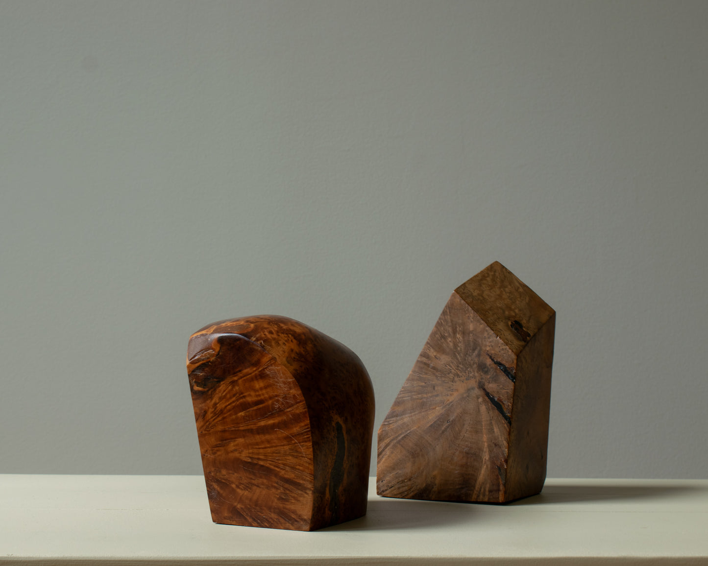 Burl Wood Sculptural Forms (Pair)