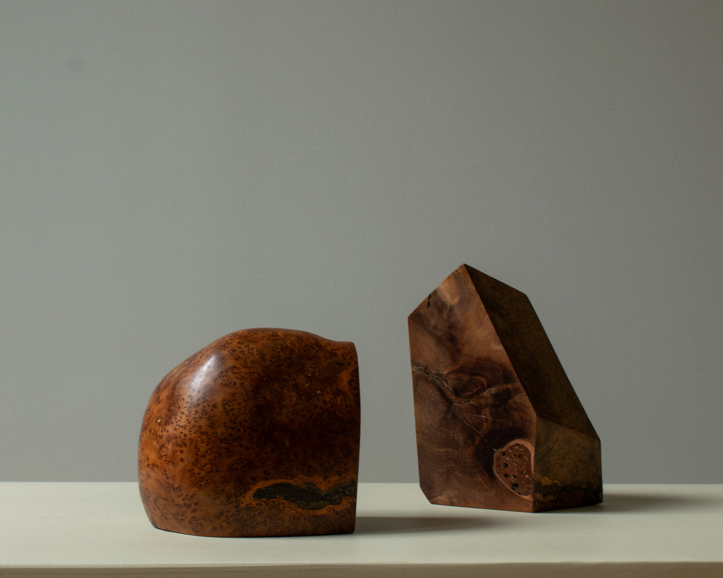 Burl Wood Sculptural Forms (Pair)