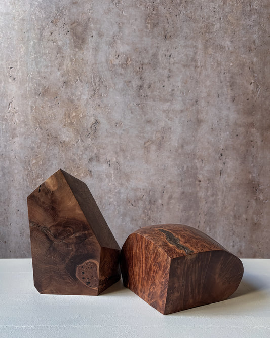 Burl Wood Forms, Pair