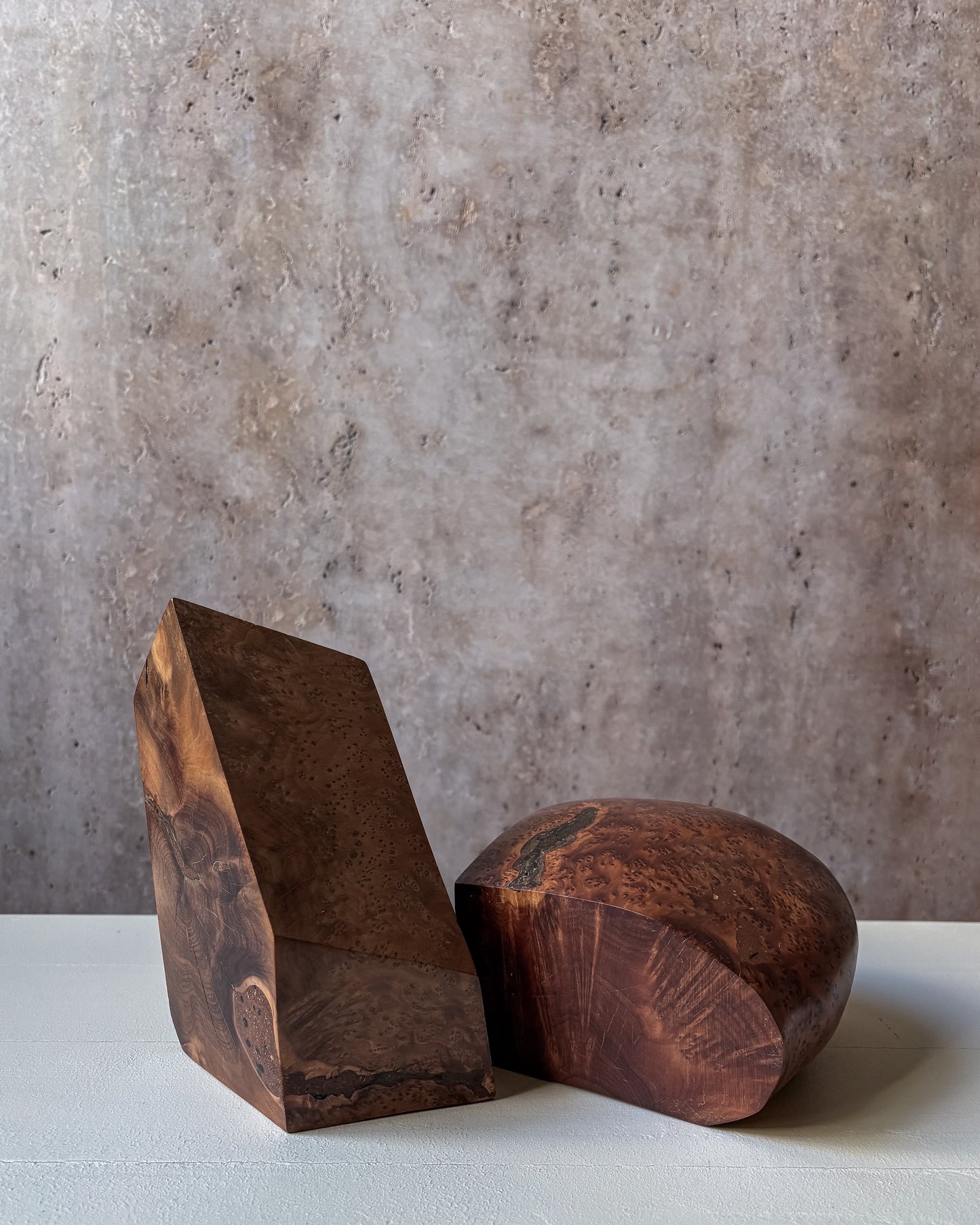 Burl Wood Forms, Pair
