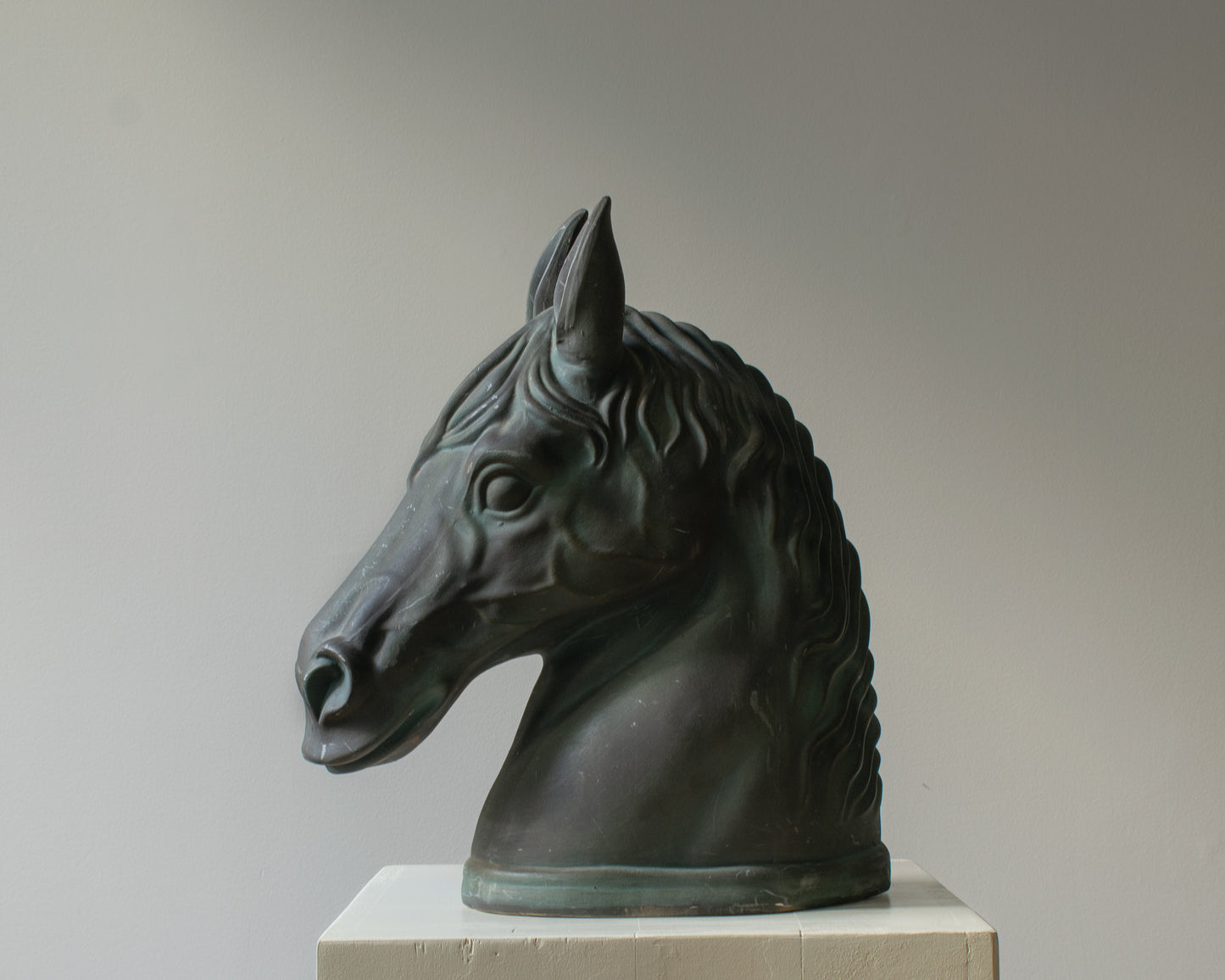 Plaster Horse Head Sculpture