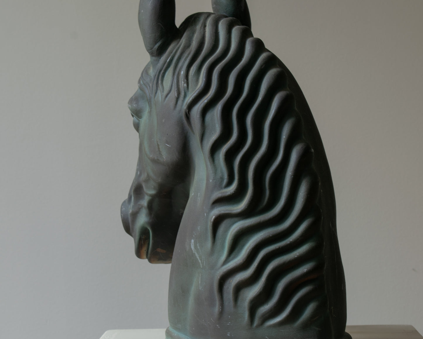 Plaster Horse Head Sculpture